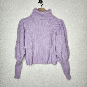 Nasty Gal Ribbed Knit Balloon Sleeves Turtleneck Sweater Women's Medium/Large